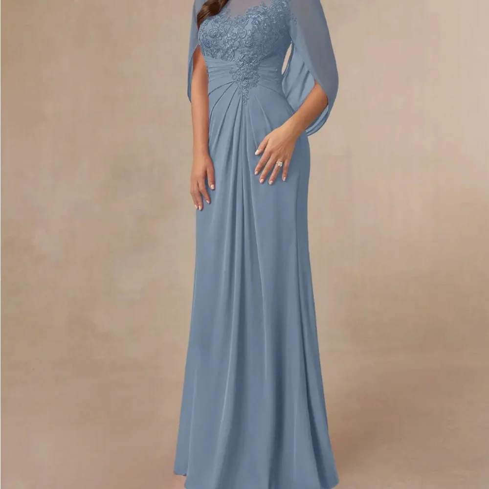 NWT Dusty Blue Azazie dress size 8 - Picture 2 of 8